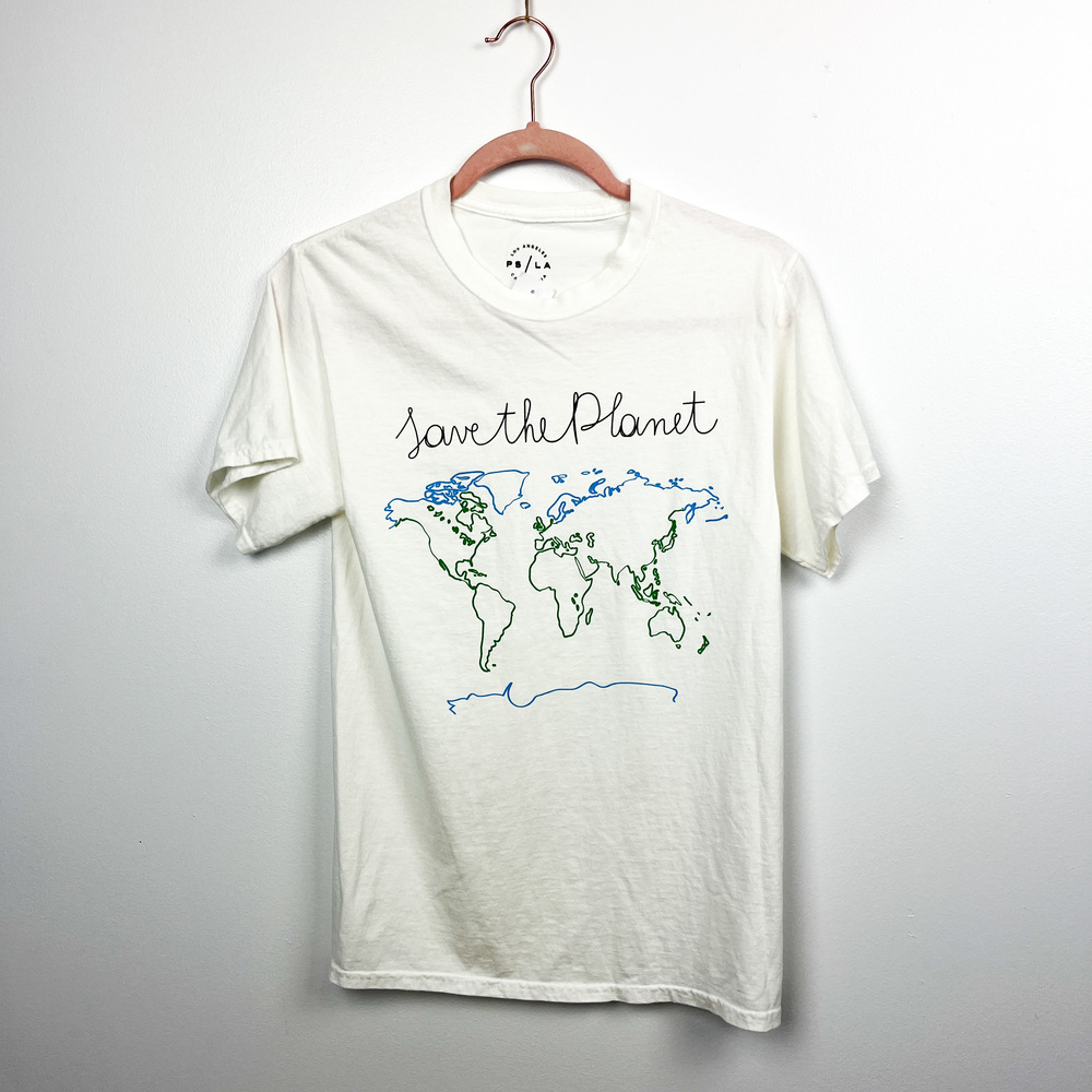 PS/LA Save the Planet NWT Short Sleeve White Tee